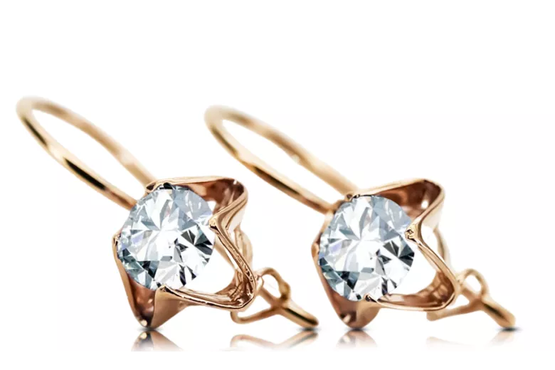 Zircon Original Vintage 14K Rose Gold Earrings Vintage vec142r